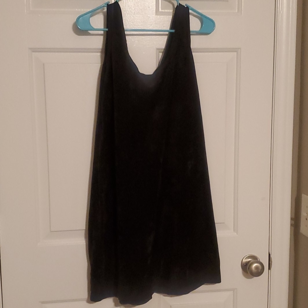 Velvety black jumper dress